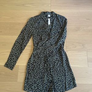 Leopard print shirt dress NWT